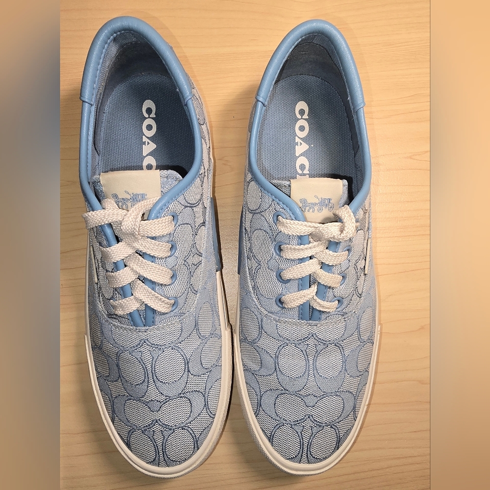 COACH C2705 Citysole Skate Sneakers Light Blue & Beige Womens Size 9B - Picture 6 of 12